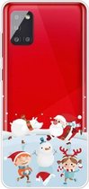 Voor Samsung Galaxy A31 Christmas Series Clear TPU beschermhoes (Snow Entertainment)