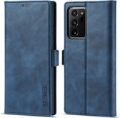 Voor Samsung Galaxy Note20 Ultra LC.IMEEK Sterk magnetisme Ultradunne horizontale flip schokbestendig Matte TPU + PU lederen tas met houder & kaartsleuven & portemonnee (blauw)