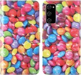 Voor Samsung Galaxy S20 FE 3D Geschilderd patroon Horizontaal Flip TPU + PU lederen tas met houder & kaartsleuven & portemonnee & lanyard (gekleurd suiker)