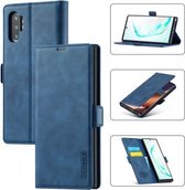 Voor Samsung Galaxy Note10 LC.IMEEK Sterk magnetisme Ultradunne horizontale flip schokbestendige matte TPU + PU lederen tas met houder & kaartsleuven & portemonnee (blauw)