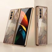 Voor Samsung Galaxy Z Fold2 GKK Galvaniseren Painted Glass Case (Champagne)