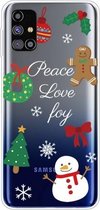 Voor Samsung Galaxy M31s Christmas Series Clear TPU beschermhoes (Simple Snowman)