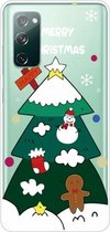 Voor Samsung Galaxy S20 FE Christmas Series Clear TPU beschermhoes (drielaagse kerstboom)