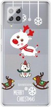 Voor Samsung Galaxy A42 Christmas Series Clear TPU beschermhoes (Trojan Bear Deer)