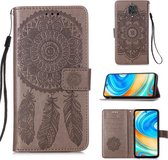 Voor Xiaomi Redmi Note 9 Pro Max Dream Catcher Afdrukken Horizontale Flip Leren Case met Houder & Kaartsleuven & Portemonnee & Lanyard (Grijs)