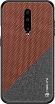 PINWUYO Honors Series schokbestendige pc + TPU beschermhoes voor OnePlus 7 Pro (bruin)
