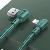 USAMS US-SJ455 U57 USB naar 8-pins dubbele elleboog kleurrijke lamp oplaadkabel, lengte: 1,2 m (groen)