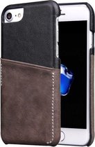 Voor iPhone 8 Plus & 7 Plus Echt rundleer Kleuraanpassing Achterklep met kaartsleuf (Taupe)