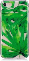 Zacht TPU-hoesje met groen bladpatroon voor iPhone SE 2020 & 8 & 7
