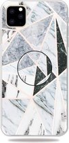 3D Marmeren Zachte Siliconen TPU Case Cover met Beugel voor iPhone 11 Pro Max (Polytriangle)