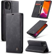CaseMe-013 Multifunctionele horizontale lederen flip-hoes met kaartsleuf en houder en portemonnee voor iPhone 11 Pro Max (zwart)