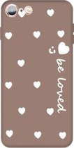 Voor iPhone 6s / 6 Lachend Gezicht Meerdere Love-harten Patroon Kleurrijke Frosted TPU Telefoon Beschermhoes (Khaki)