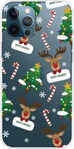 Christmas Series Clear TPU beschermhoes voor iPhone 11 Pro (Cane Deer)