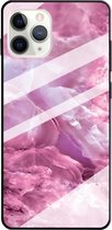 Voor iPhone 11 Pro Max Marble Pattern Glass beschermhoes (rood)