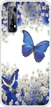 Voor OPPO Realme 7 Gekleurde tekening Clear TPU Cover Beschermende hoesjes (vlinder)