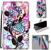 Voor Motorola Moto G 5G Plus Gekleurde Tekening Cross Textuur Horizontale Flip PU Lederen Case met Houder & Kaartsleuven & Portemonnee & Lanyard (Kleur Bodem Holle Bloem)