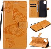 Voor Huawei Enjoy 20 5G 3D Vlinders Embossing Patroon Horizontale Flip Leren Case met Houder & Kaartsleuf & Portemonnee (Geel)