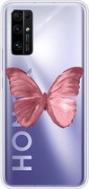 Voor Huawei Honor 30S schokbestendig geverfd TPU beschermhoes (rode vlinder)