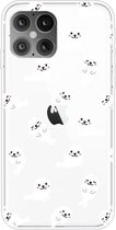 Voor iPhone 12 Pro Max schokbestendig geverfd transparant TPU beschermhoes (witte zeeleeuw)