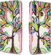 Voor Galaxy A70e Gekleurde tekening patroon Horizontale flip lederen tas met houder & kaartsleuven & portemonnee (Life Tree)