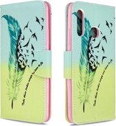 Voor Galaxy A70e Gekleurde tekening patroon Horizontale flip lederen tas met houder & kaartsleuven & portemonnee (veer)