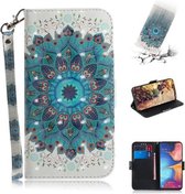 Voor Galaxy M30s 3D Gekleurde Tekening Horizontale Flip Leren Case met Houder & Kaartsleuf & Portemonnee & Lanyard (Pauwkrans)
