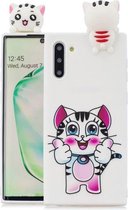 Voor Galaxy Note 10+ schokbestendige Cartoon TPU beschermhoes (kat)