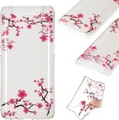 Coloured Drawing Transparant Clear TPU Case voor Galaxy A80 / A90 (pruimenbloesem)
