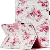 Voor iPad 10,2 inch 3D-patroon horizontale flip lederen tas met kaartsleuven en houder & slaap- / wekfunctie (rozenbloem)