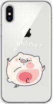 Voor iPhone XS Lucency Painted TPU Protective (Hit The Face Pig)