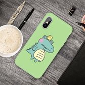 Voor iPhone XS Max Cartoon Animal Pattern Shockproof TPU beschermhoes (Green Crocodile Bird)