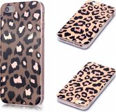 Voor iPhone 5 & 5s & SE Plating Marble Pattern Soft TPU beschermhoes (Leopard)