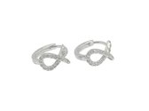 zilver oorbellen Giovanna 40 cubic zirconia 12mm ribbon swirl | dames oorbellen zilver | sieraden vrouw | Zilverana | 925 Zilver