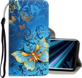 Voor Sony Xperia XZ3 3D Gekleurde Tekening Horizontale Flip PU Lederen Case met Houder & Kaartsleuven & Portemonnee (Jade Vlinder)