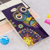 Voor Sony Xperia L2 Noctilucent Ethnic Owl Pattern TPU Soft Back Case Beschermhoes