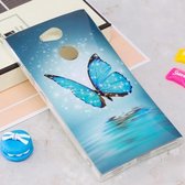 Voor Sony Xperia L2 Noctilucent Butterfly Pattern TPU Soft Back Case Beschermhoes