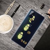 Voor OnePlus Nord N100 gekleurde tekening Clear TPU beschermhoesjes (avocado)