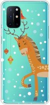 Voor OnePlus 8T Trendy schattig kerstpatroon Case Clear TPU Cover Telefoonhoesjes (Stag Deer)