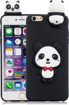 Voor iPhone 6 & 6s 3D Cartoon Pattern Shockproof TPU beschermhoes (Red Bow Panda)