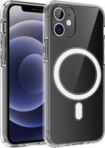 Magsafe-hoesje Eenvoudige magnetische ring All-inclusive helder kristal Acryl PC + TPU schokbestendig hoesje voor iPhone 12 Pro Max (transparant)