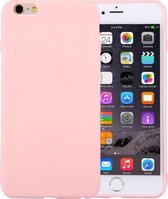 Voor iPhone 6 & 6s effen kleur TPU beschermhoes zonder rond gat (roze)