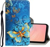 Voor Galaxy A71 3D Gekleurde Tekening Horizontale Flip PU Lederen Case met Houder & Kaartsleuven & Portemonnee (Jade Vlinder)