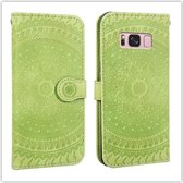 Voor Galaxy S8 Pressed Printing Pattern Horizontale Flip PU lederen tas met houder & kaartsleuven & portemonnee & & lanyard (groen)
