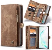 Voor Galaxy S20 CaseMe Afneembare multifunctionele horizontale flip lederen tas, met kaartsleuf & houder & rits portemonnee & fotolijst (bruin)