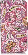 Olie Reliëf Gekleurd Tekening Patroon Horizontale Flip PU Leren Case met Houder & Kaartsleuven & Portemonnee & Fotolijst Voor Galaxy A50 (Peperbloem)