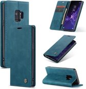 CaseMe-013 Multifunctionele Retro Frosted Horizontale Flip Leren Case met Kaartsleuf & Houder & Portemonnee voor Galaxy S9 (Blauw)