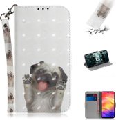 3D Gekleurde Tekening Horizontale Leren Flip Case met Houder & Kaartsleuven & Portemonnee Voor Galaxy S10e (Mopshond)