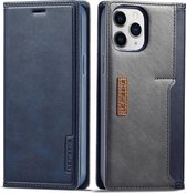 Voor iPhone 12/12 Pro LC.IMEEKE LC-001-serie PU + TPU kleuraanpassing Frosted horizontale flip lederen hoes met houder en kaartsleuf (blauw)