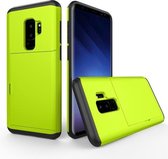 Voor Galaxy S9 + TPU + pc Dropproof beschermende achterkant van de behuizing met kaartsleuf (groen)