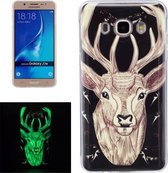 Voor Galaxy J7 (2016) / J710 Noctilucent Deer Pattern IMD Vakmanschap Soft TPU Cover Case